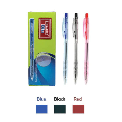 Signature Blu Ball Pens - Pack of 10 | Available in Multi Colors