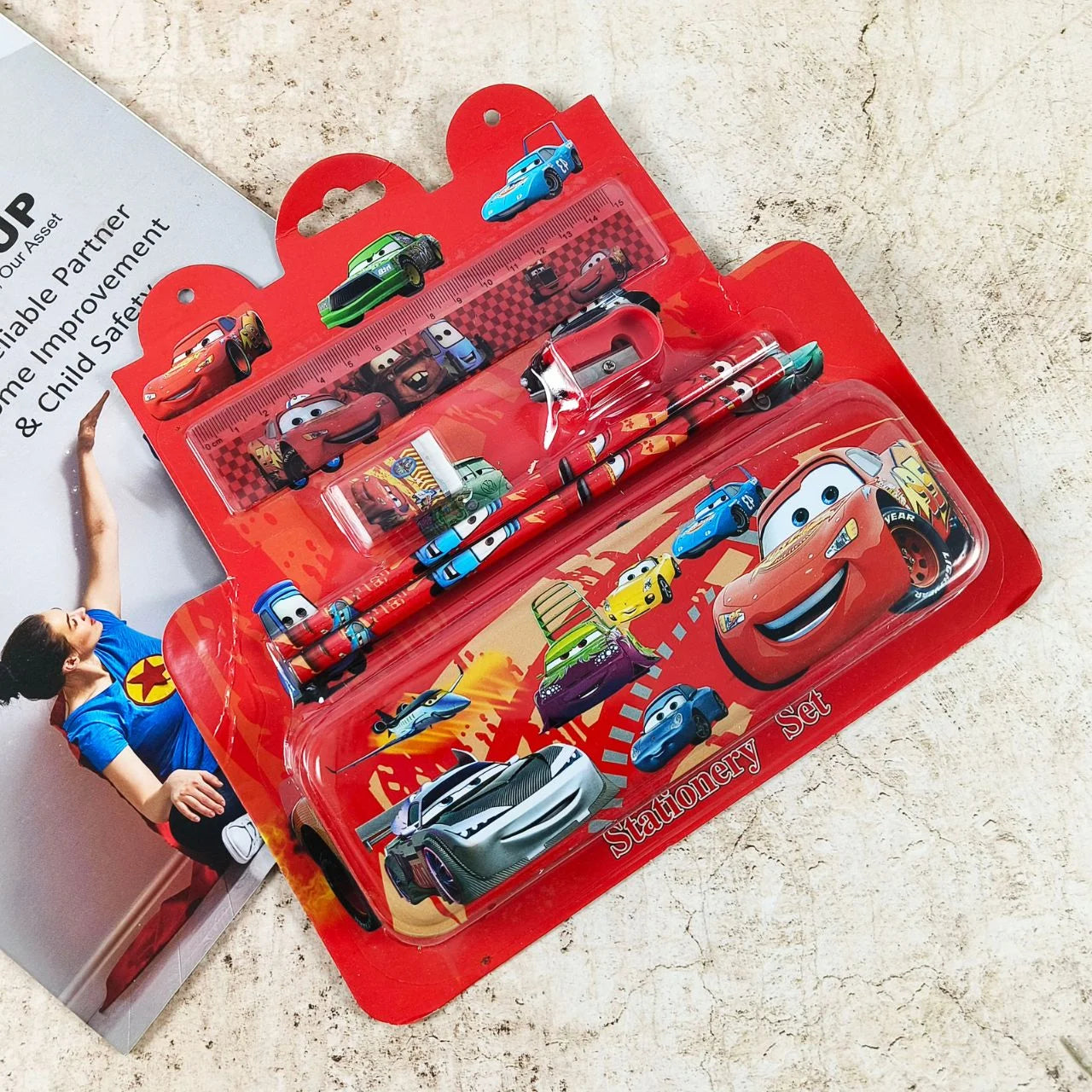 Disney Cars Stationery Set with Pencil Box (6 Pcs Pack)