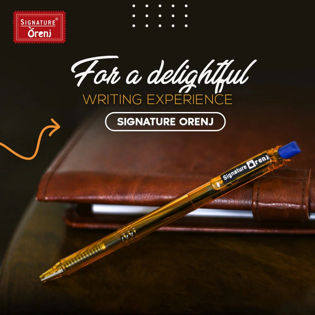 Signature Orenj BallPoint Pen Mix (10 Pcs) - Blue, Black & Red