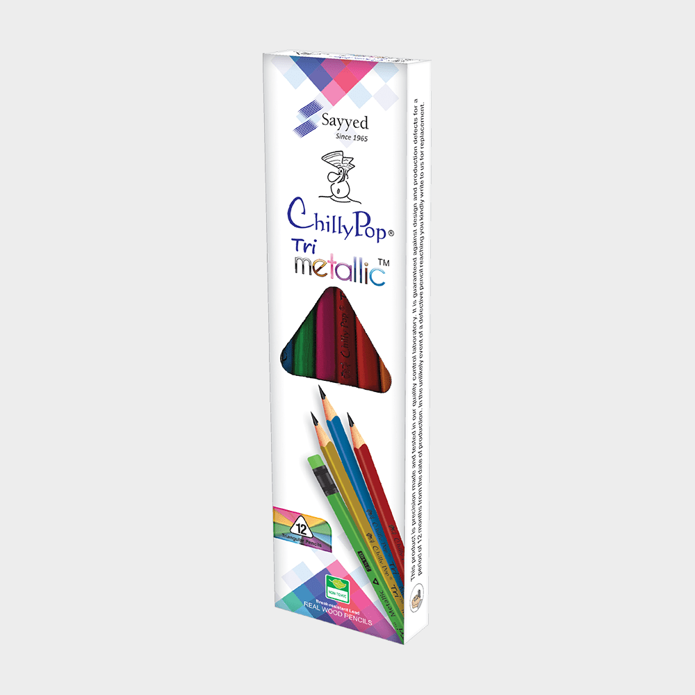 Chilli Pop Tri Metallic Pencil With Eraser