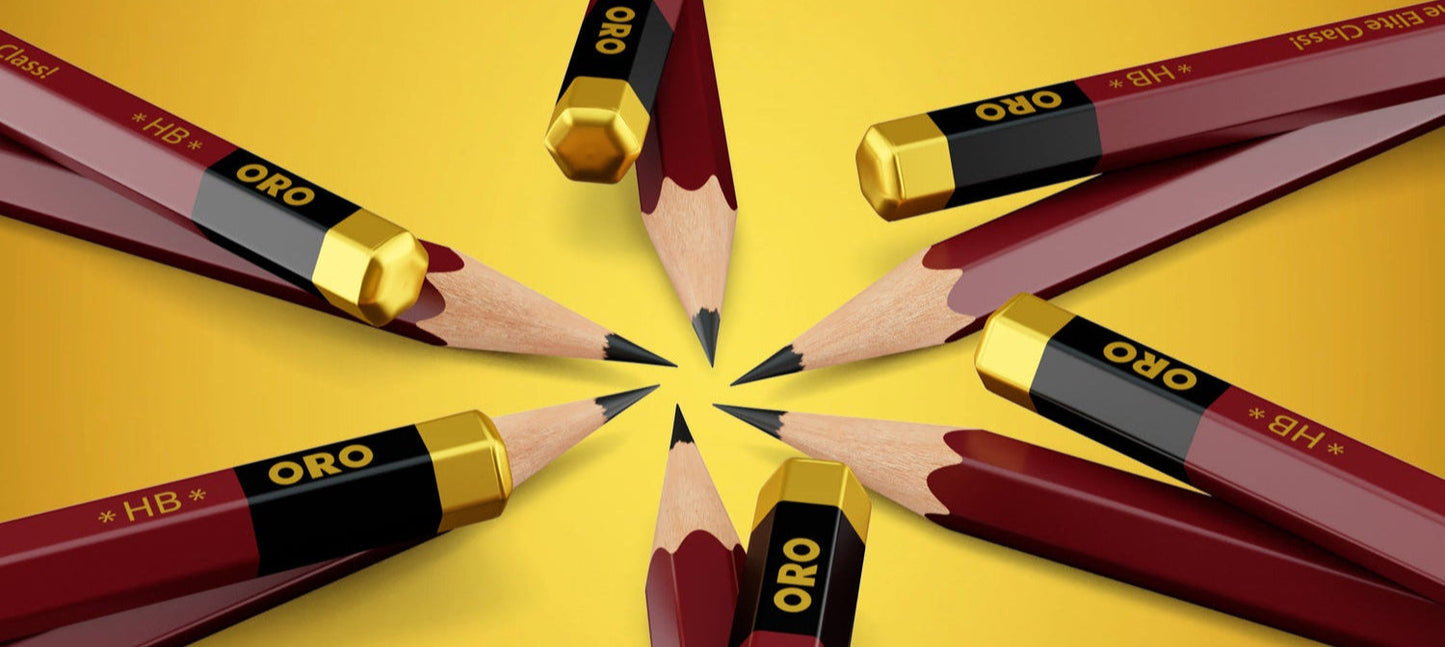 ORO Premia Gold Pencil (Pack of 12) - Writing For School & Office